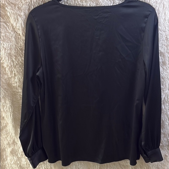 JM Collection Black Silky Blouse - Picture 6 of 7